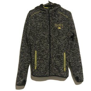 Gray Zip Up Yosemite Bear Hoodie Yellow Accents Women’s Large